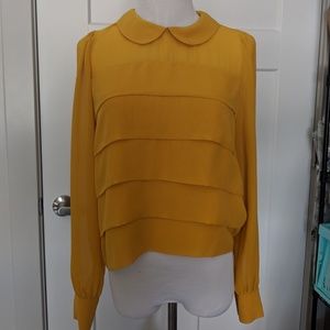 Mustard Peter pan collar blouse